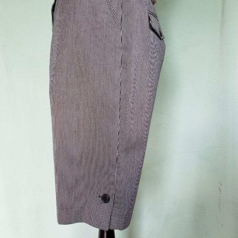 2 Pc JESSICA Cotton Bermuda Shorts Pedal Pusher Pinstripe Suit - Picture 8 of 10